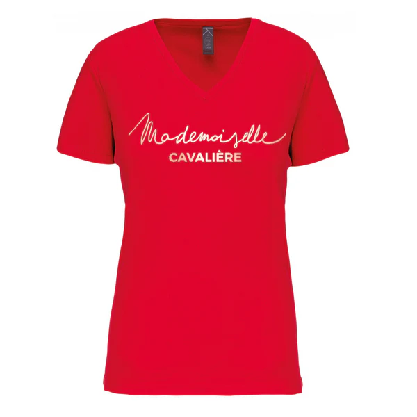 Teeshirt Mademoiselle cavalière rouge so chic