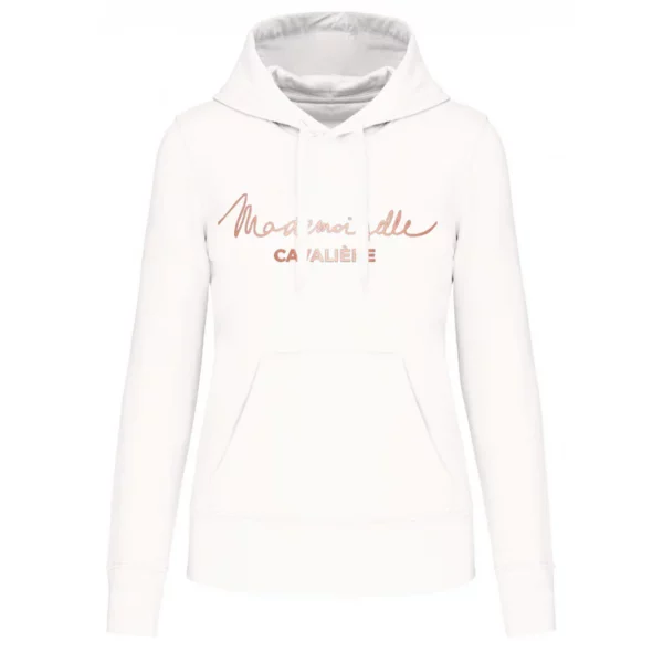 Sweat capuche Mademoiselle Cavalière blanc So Chic