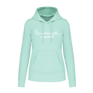 Sweat à capuche Mademoiselle cavalière mint