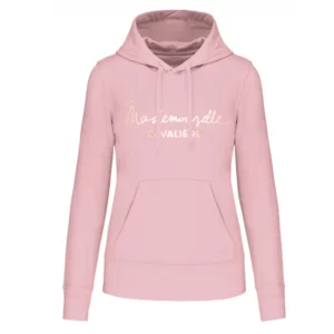 Sweat capuche Mademoiselle Cavaliere rose So Chic