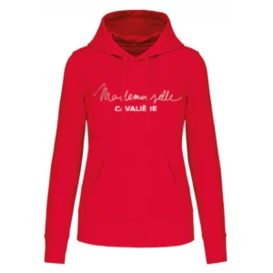 Sweat capuche Mademoiselle Cav so chic rouge