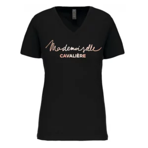 Tee shirt Mademoiselle Cavalière noir so chic gold