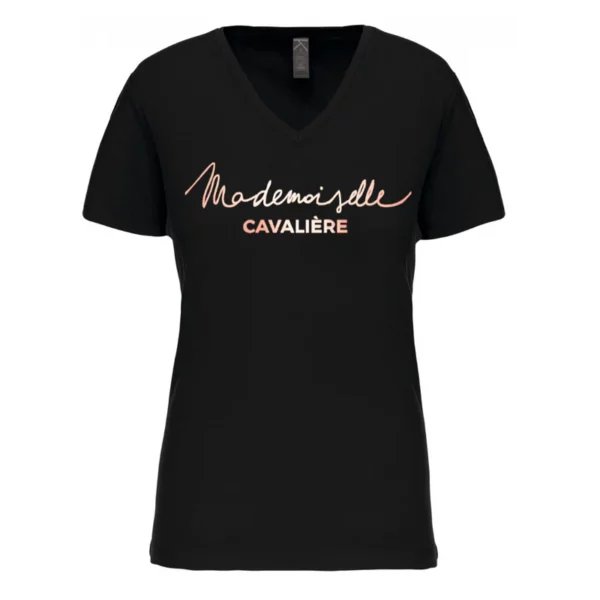 Tee shirt Mademoiselle Cavalière noir so chic gold